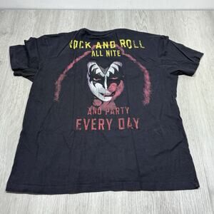 Kiss Zara Man T-Shirt Men's Medium M Short Sleeve Graphic Crew Neck Black